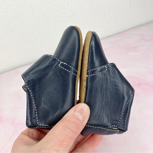 Livie and Luca baby shoes Benny blue leather crib soft split sole size 0-6 month - Picture 7 of 9